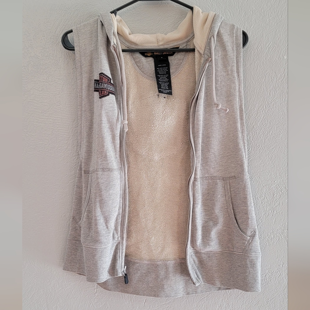 SMALL, HARLEY-DAVIDSON ZIP-UP TANKTOP HOODIE